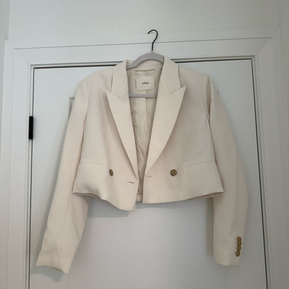Wilfred Cream Cropped Blazer